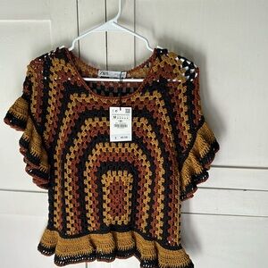 Zara crochet top new size med